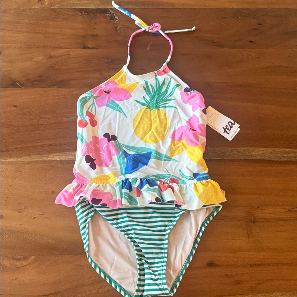 Tea Colorful Pineapple Print Swimsuit